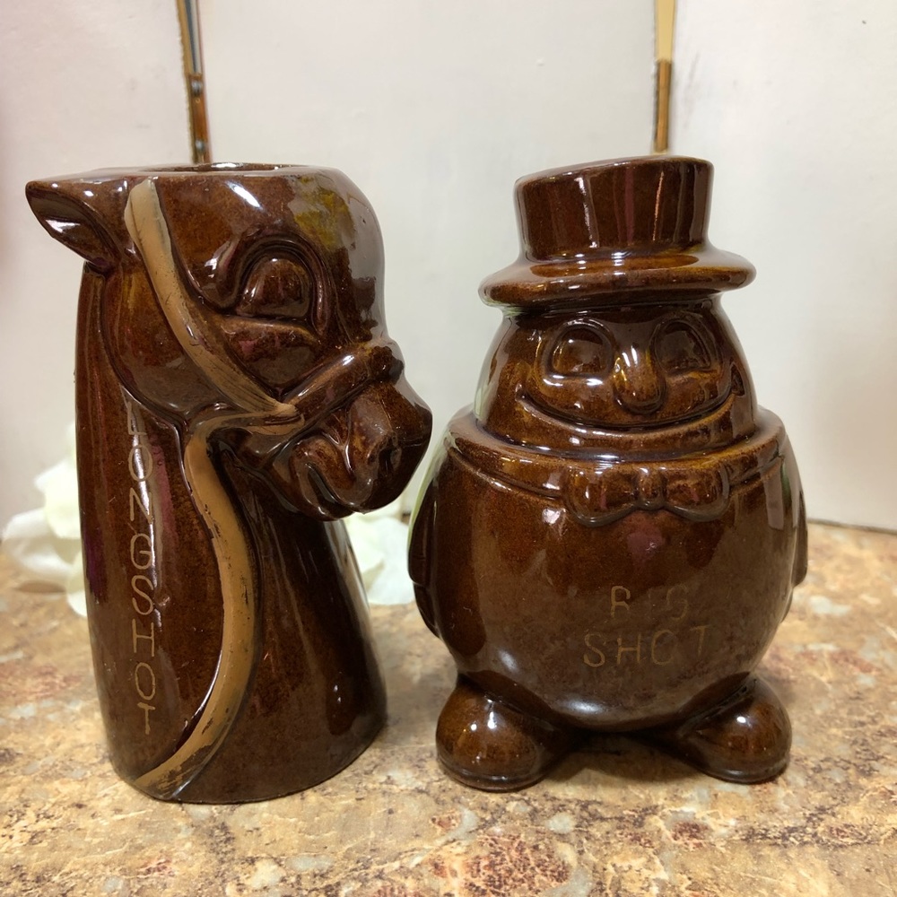Vintage 1950's Bar Jiggers Shot Glasses, Long Shot & Big Shot